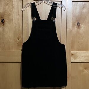 Vanilla Star Black Corduroy Overall Dress